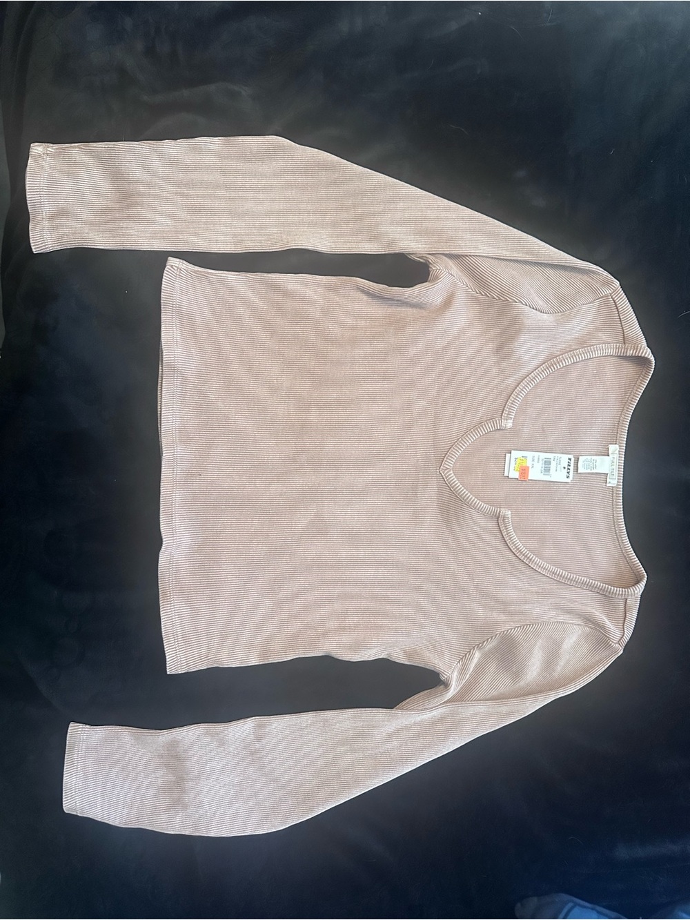 Full Tilt V-Neck Ribbed Sweater in Light Mauve